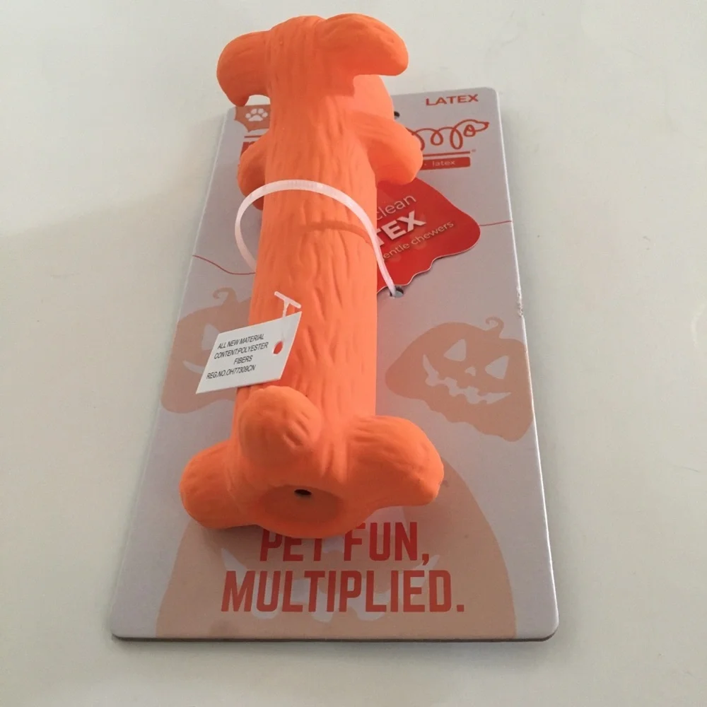 6” Dog Toy Latex Squeaker Orange Dog by Multipet